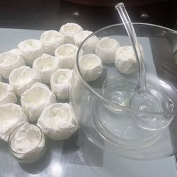 Glass Bowl Punch Set.  21 Pieces 
