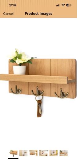 Wooden wall shelf