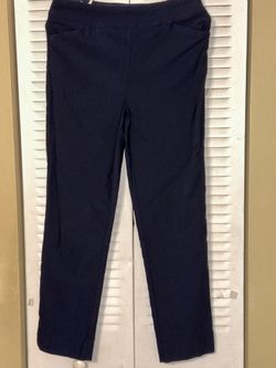 Hilary Radley Women's Navy Blue Stretch Pull-On Dress Pants - Size M