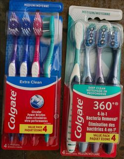 Colgate toothbrushes 4 packs Medium bristles
