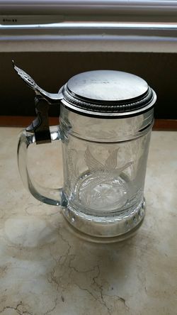 Authentic vintage 80s German Hand Cut Crystal beer mug