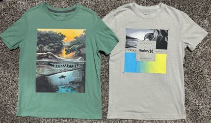 Boys Size Medium (8) Hurley and Old Navy Graphic Tees. Both for $5