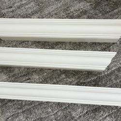 Floating Shelves (set of 3) NEW 36” Pottery Barn White Crown Molding 