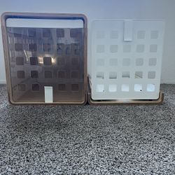 Luxury Furniture-Style Dog Crate – Clear + White Doors