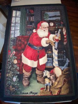 2x4 Milliken Santa's Visit Kris Kringle Stockings Area Rug - Approx 2'8"x3'10"
