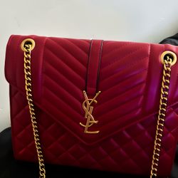 Burgundy YSL quilted leather bag with gold hardware #luxury #designer