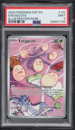 (Available on fanatics collect only) 2024 Pokemon Scarlet & Violet Surging Sparks IR Exeggcute #192 PSA 9 MINT