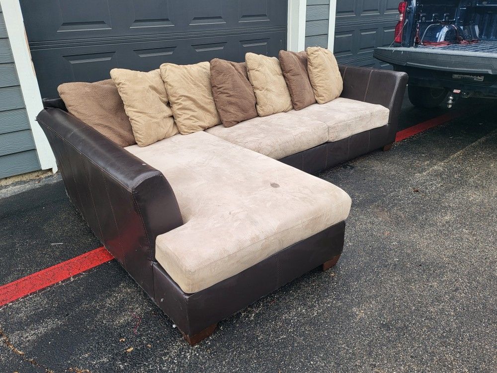 Comfortable L Shaped Two Piece Sectional Couch