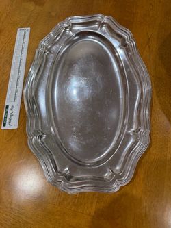 Silver Serving Tray - looks like real silver metal but is disposable plastic