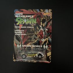 Autographed Hot wheels Tod McFarlanes Spawn Mobile