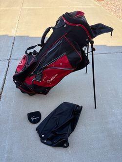 Nicklaus Red & Black 7-Way Golf Bag Cart Bag, Stand Bag W/Rain Hood
