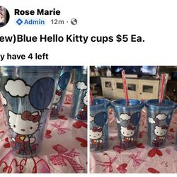 (New) Blue Hello Kitty Cup $5 Each 