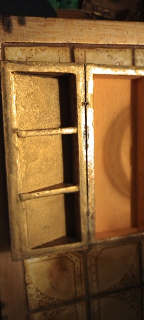 Vintage Italy Gilded Florentine Toleware Tole Desk Stamp Box Florentia 32246