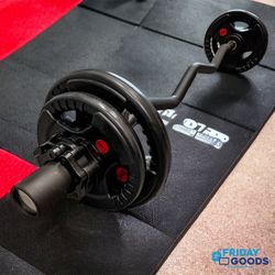 Brand New Olympic curl Easy Ez Bar Barbell + 33  Lb Weight Weights Plates Plate Set , Home Gym Equipment 