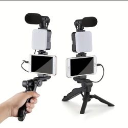 Mobile Microphone Light Kit Portable Mobile Tripod Fill Light Microphone Se