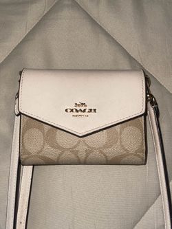 Coach mini wallet with strap