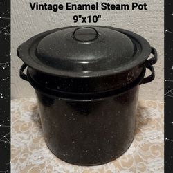 VINTAGE ENAMEL STEAM POT
