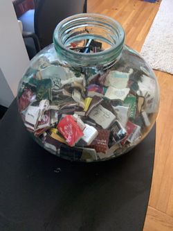 Collection of maches in a bottle .