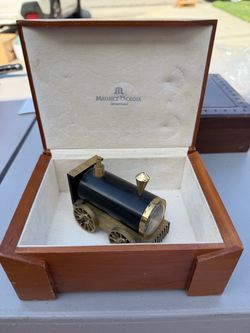 Vintage Reuge Swiss Locomotive Desk Clock – Maurice Lacroix Box