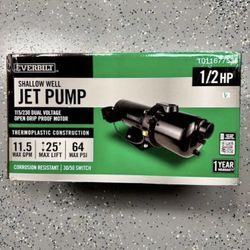 🔥 Plastic Shallow Well Jet Pump 1/2 HP