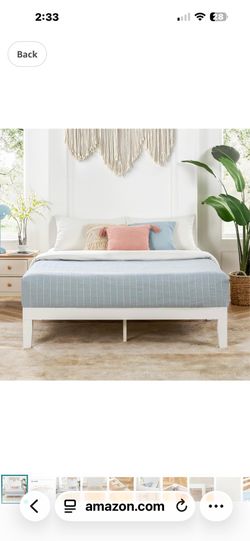 White wood bed frame CA King (in box)