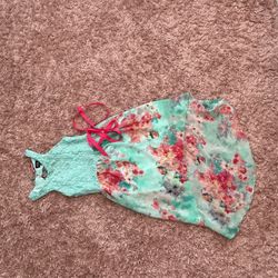 Size 8 Girl Floral Teal Dress