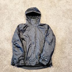 LL Bean Womens Black Rain Coat Jacket Small Petite