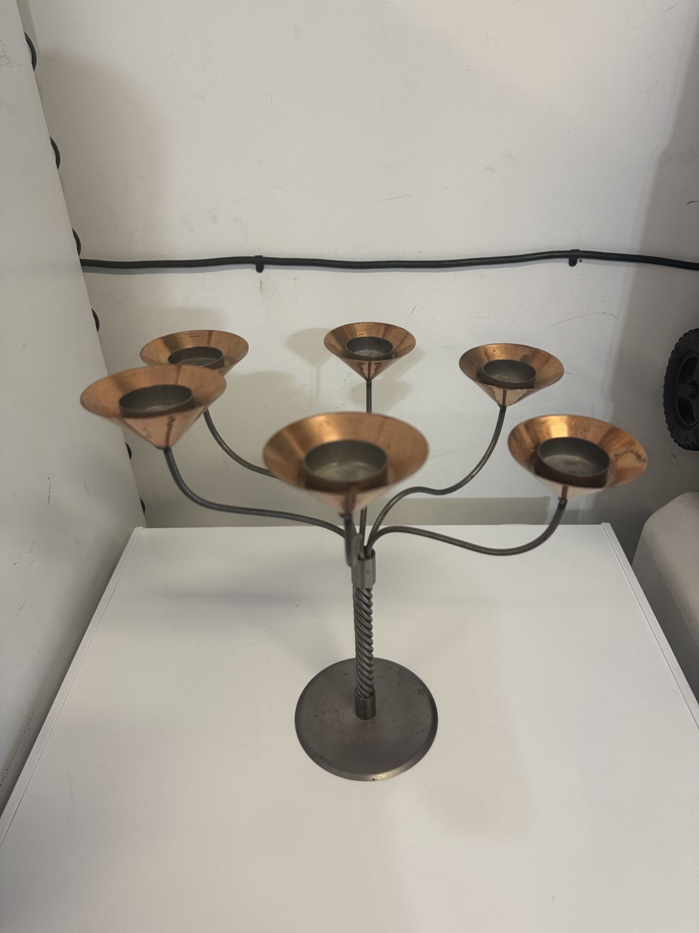 Luxurious Copper and Stainless Tea Light Holder