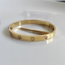 Love Unisex Bangle Zirconia Stone Available Size 15cm Until 22cm 