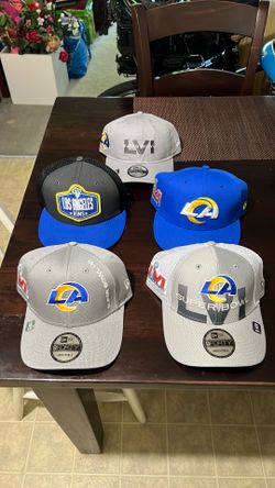 5 RAMS SUPER BOWL CAPS NEW!