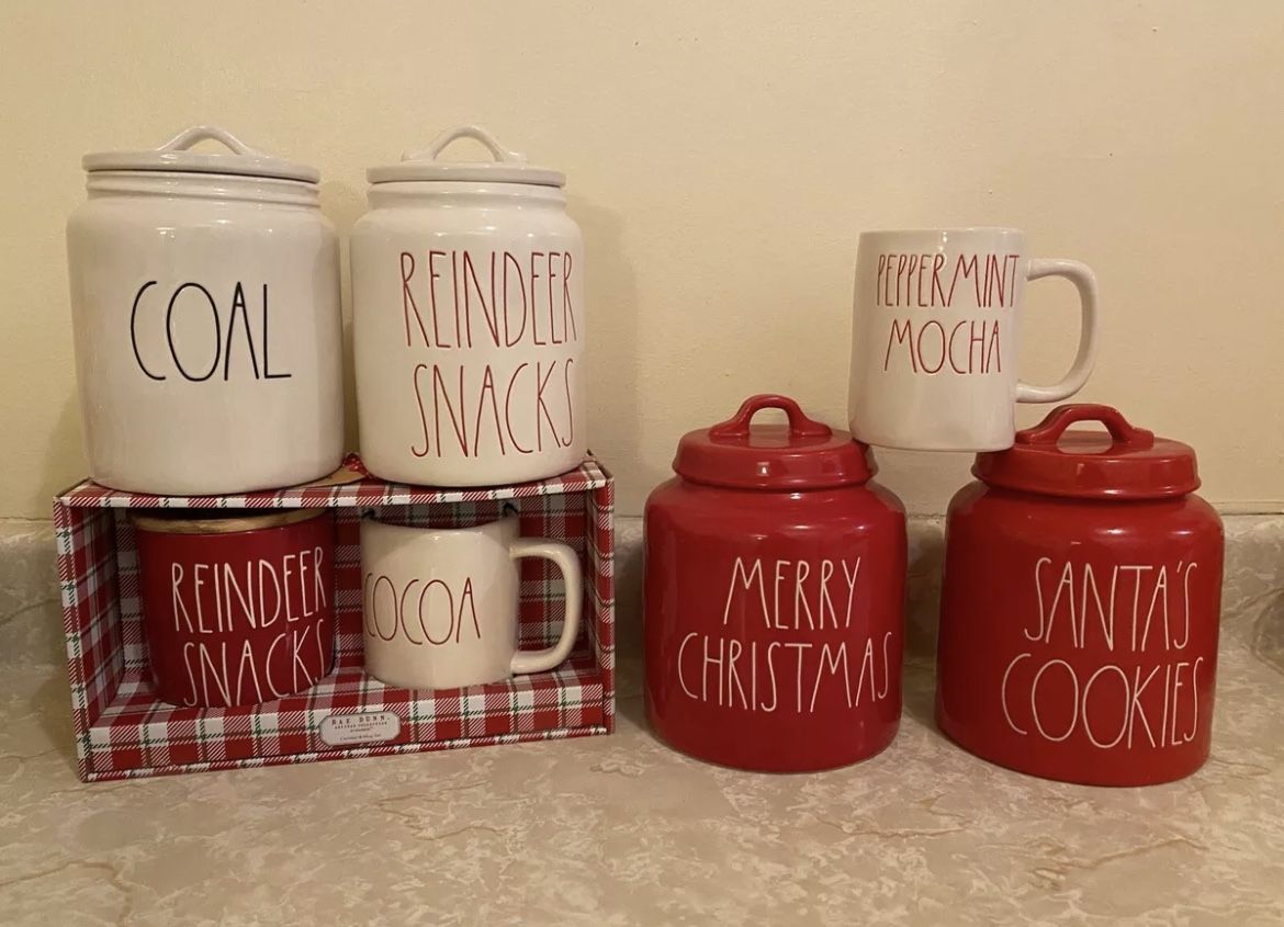 Rae Dunn Merry Christmas, Santa Cookies, Reinder Snacks, reindeer Snack bundle