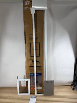PetSafe Sliding Glass Pet Door for Medium Dogs Adjustable Height White