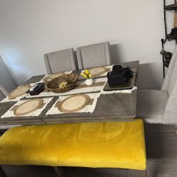 Table With 4 Chairs & Bench 