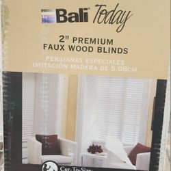 2" White Faux Wood Window Blinds 32w x 72L - set of 3