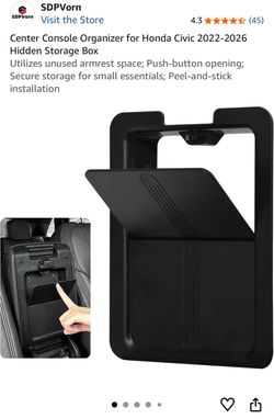 Center Console Organizer for Honda Civic 2022-2026