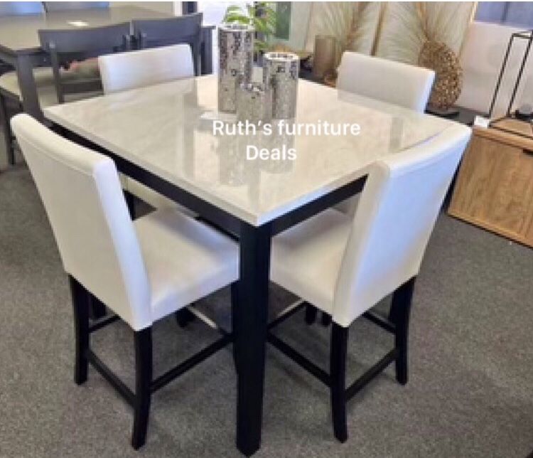 White Counter Height Dining Set