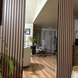 Arched Full Body Mirror 70×25 — Black Frame (New)