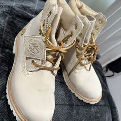 Beige Timberland Women Boots 