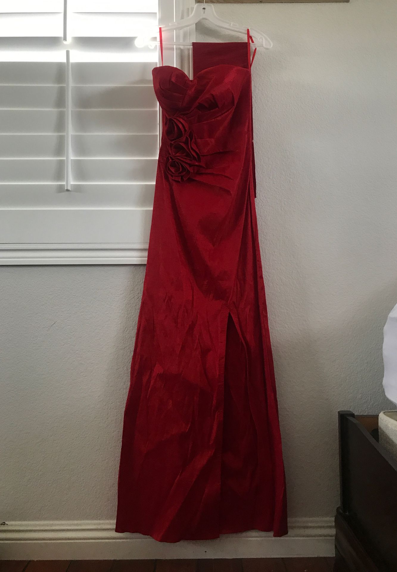 Long Red Prom Dress with Slit