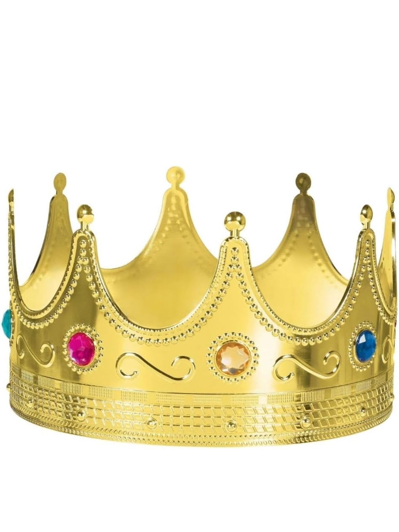 Luxurious Gold Royal Crowns - 0.75" x 8" (1 Pc) - Perfect for Parties, Regal Decor & Royalty-Themed Events