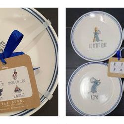 DISNEY Rae Dunn RATATOUILLE Dessert Snack Plates SET of 4 (NWT)