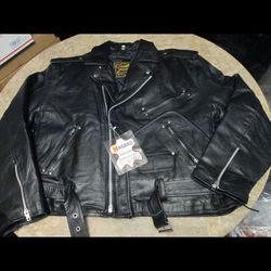 NWT Hasbro Men’s Leather Motorcycle Riding Jacket Leather Black L / XL