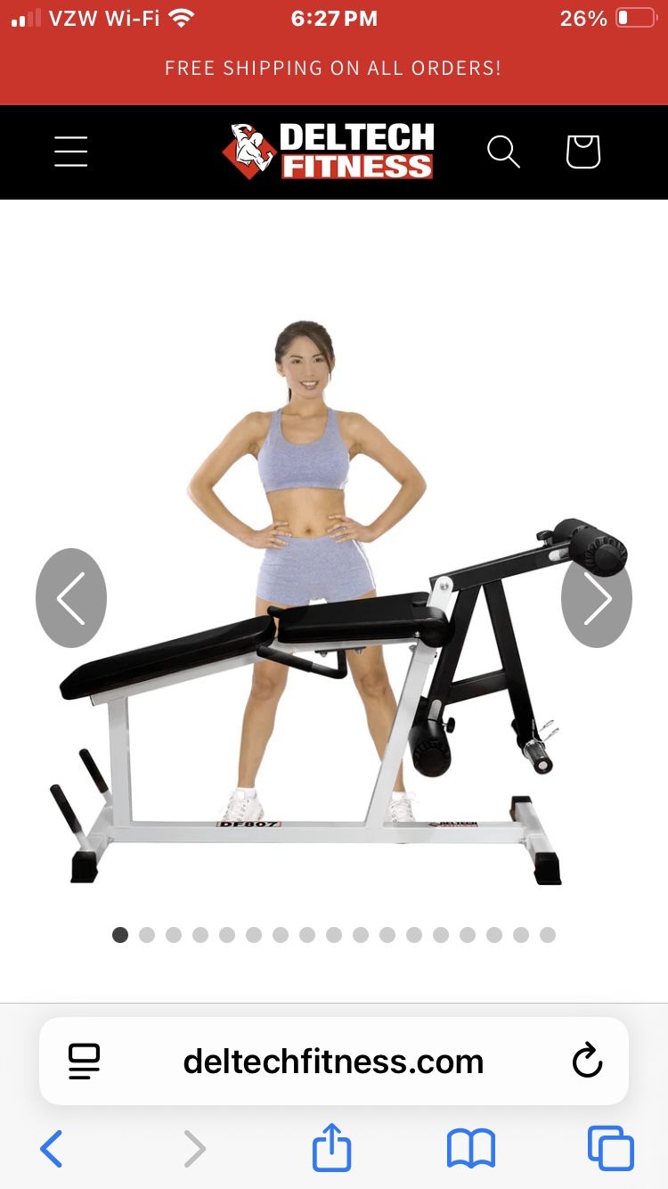 Deltech DF807 leg extension leg curl bench