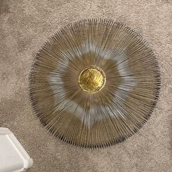 MCM Devall 32" Brutalist Sunburst Wall Sculpture 1970 by Casa De alf Signed
