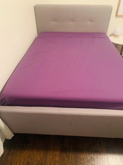 Full size bed frame and memory foam mattress