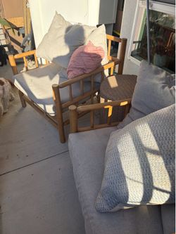 Two Porch Boho Chairs and Table: Pillows included