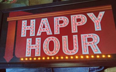 Light up electric Happy Hour sign with on and off switch!