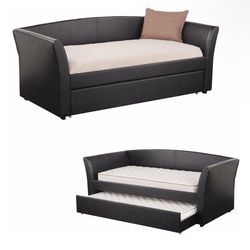 Black Day Twin Bed W/ Pull Out Trundle 