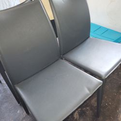 4 Gray Modern Dining Chairs 