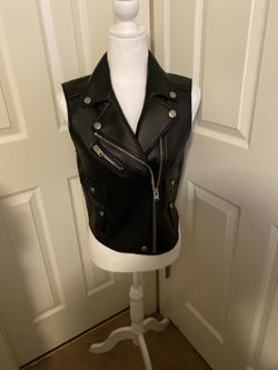 Coach leather biker vest